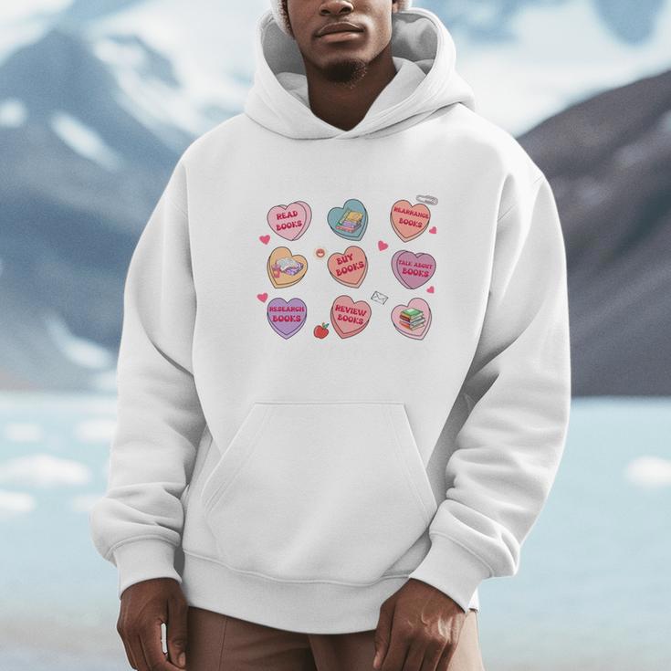 Things I Do On Valentines's Day Book Lover Candy Heart Unisex Hoodie