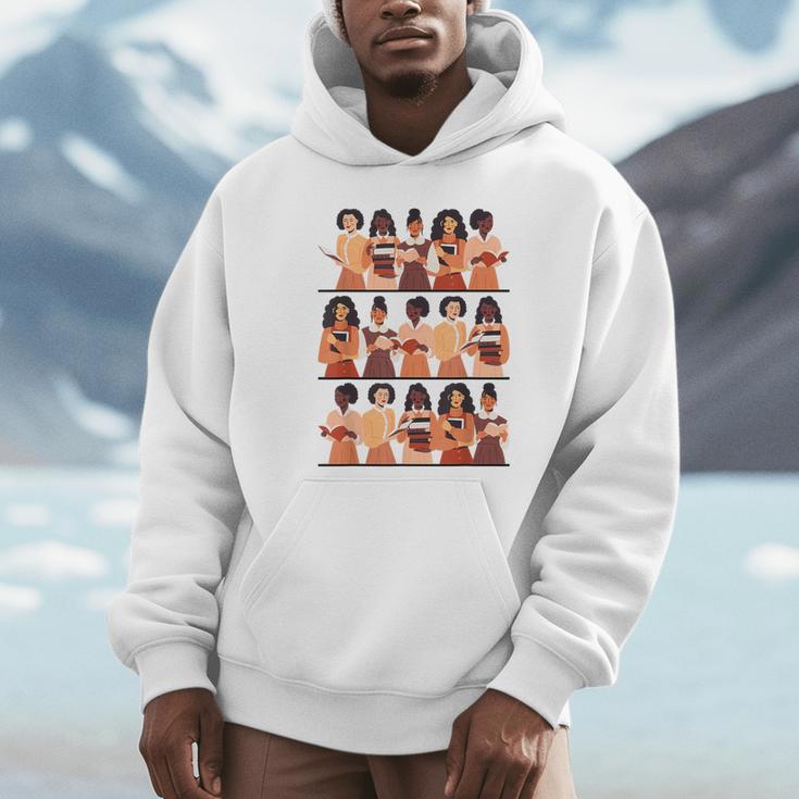 History Month Educated Black Women Girls Reading Books Unisex Hoodie