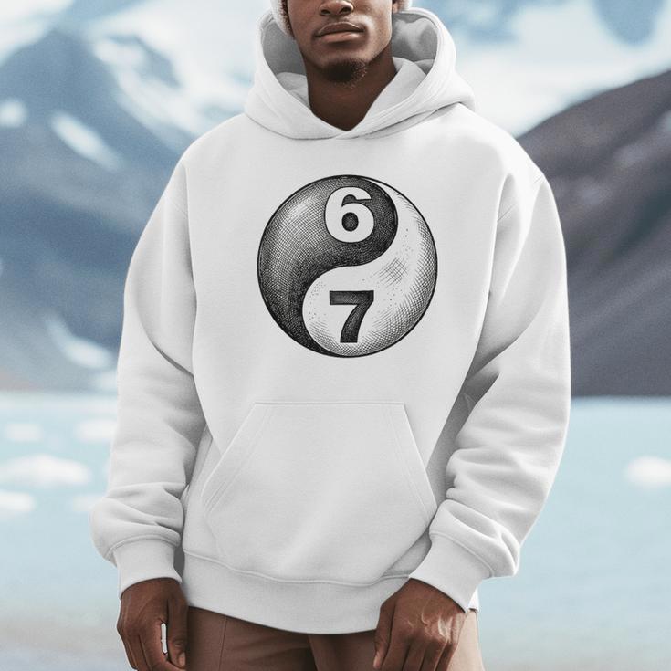 Vintage 6 7 Sketch Yin Yang Namaste Six Seven Nostalgia Unisex Hoodie