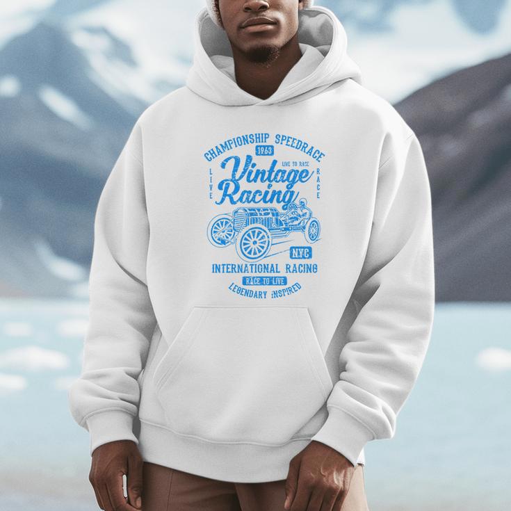 Vintage Racing Automotive Nostalgia Distressed Car Unisex Hoodie