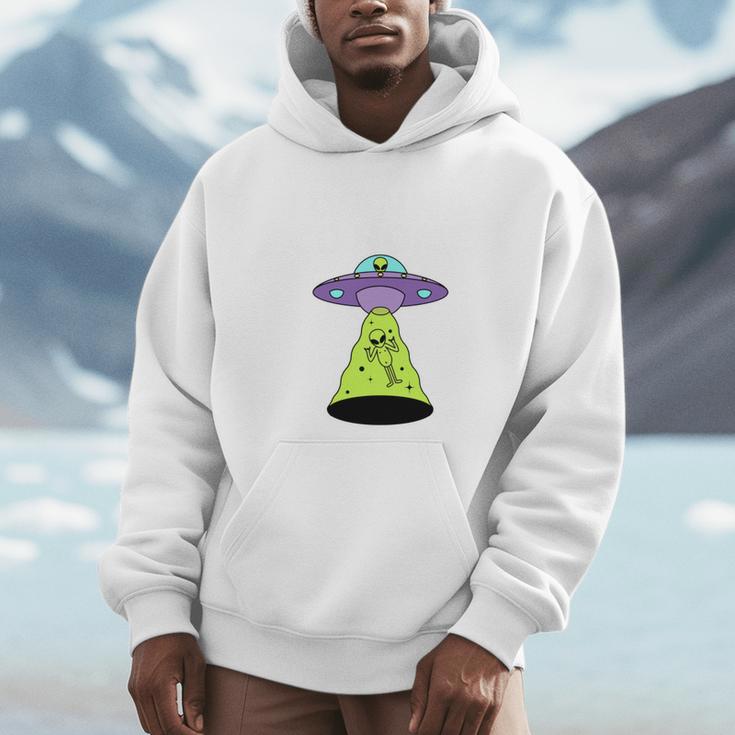 I Wanna Go Home Introvert UFO UAP Flying Saucer Trippy Alien Unisex Hoodie