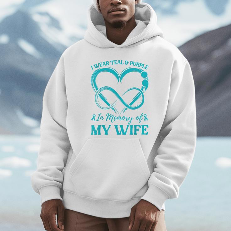 I Wear Teal & Purple In Memory Of My Wife Unisex Hoodie