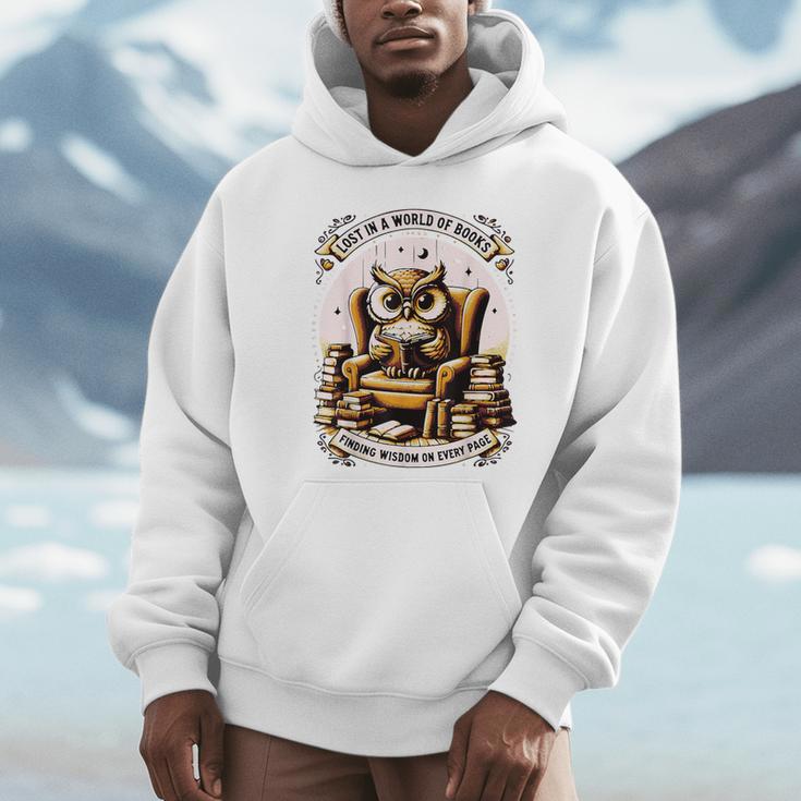 Wise Owl Reading Books Unisex Hoodie