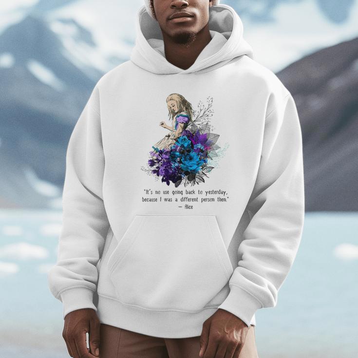 Women's Vintage Book Quote It’s No Use Going Back To Yesterday Unisex Hoodie