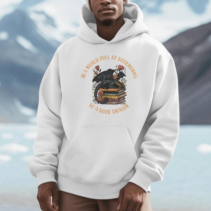 In A World Full Of Bookworms Be A Book Dragon Book Lover Unisex Hoodie
