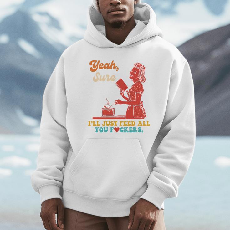 Yeah Sure I'Ll Just Feed All You Fckers Book Lover Quote Unisex Hoodie