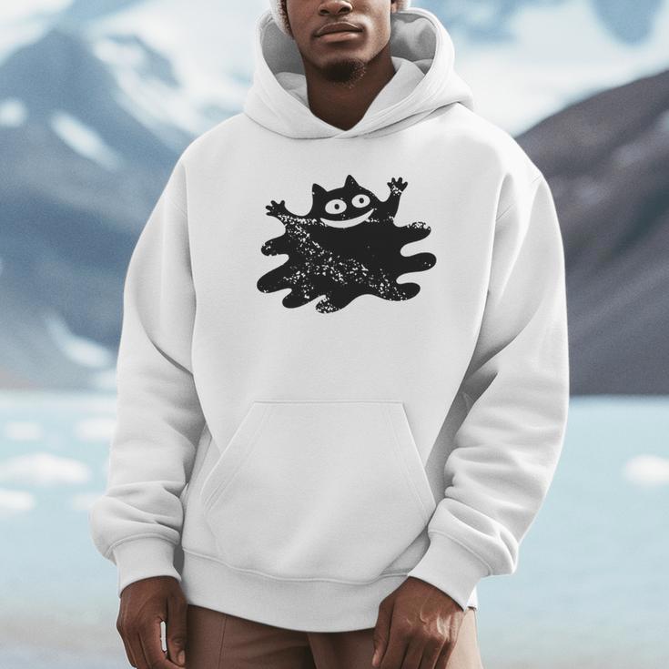 Yk2 Grunge Scary Cat With Tail Tomboy 90s Nostalgia Indie Unisex Hoodie