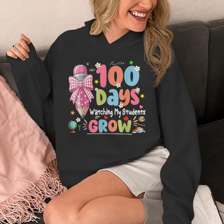 100th Day Of School Teacher Women Floral Books Unisex Hoodie
