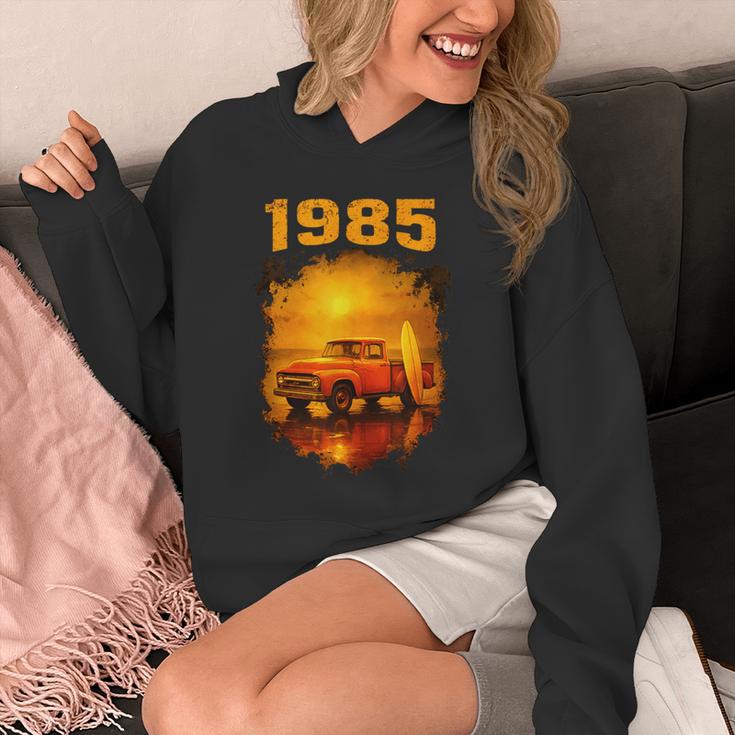 1985 Vintage Sunset Surf Truck Retro Beach Nostalgia Unisex Hoodie