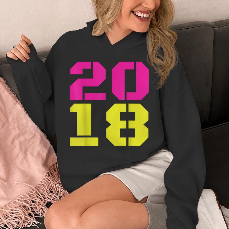 2018 Big Neon Numbers For The New Year Or Graduation Unisex Hoodie