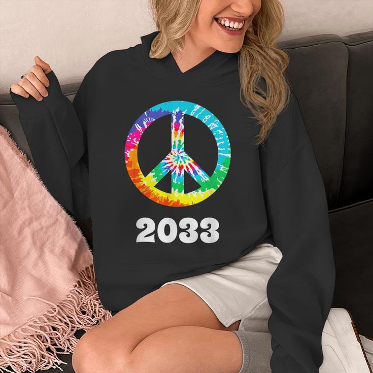 2033 Graduation Class Year Tie Dye Peace Sign Unisex Hoodie
