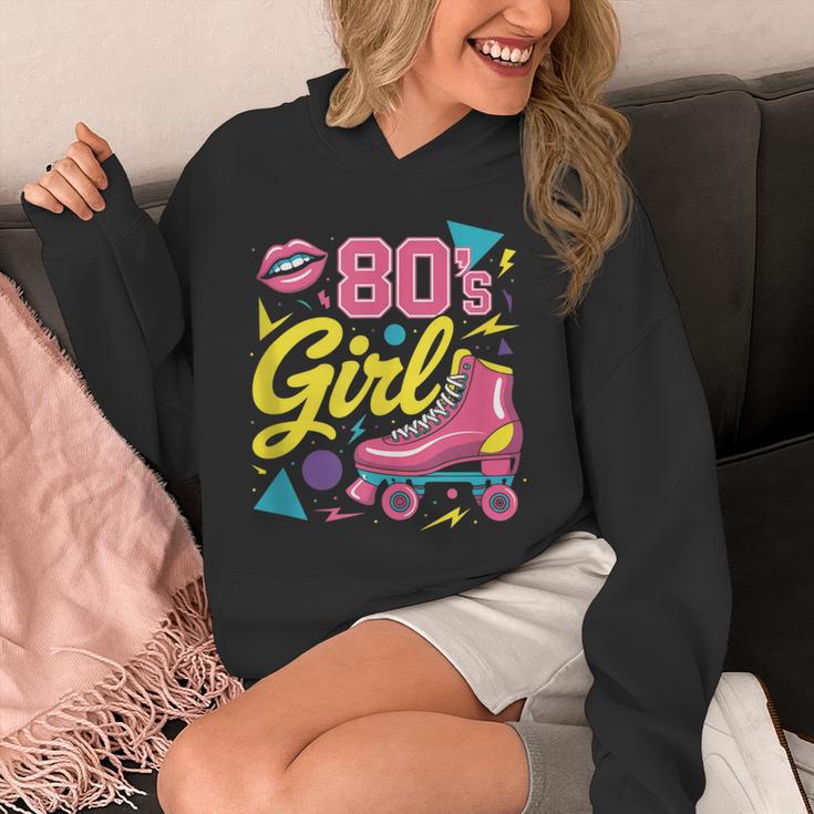 80's Girl Roller Skates Skating Eighties 1980s Nostalgia Unisex Hoodie