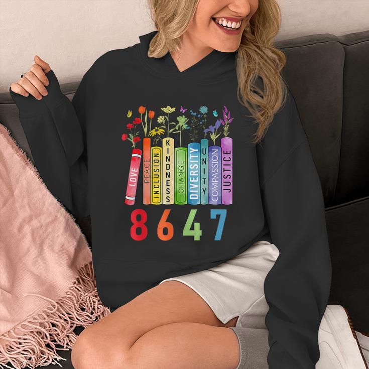 8647 Equal Rights Book Flower Trump Women Rights Feminist Unisex Hoodie