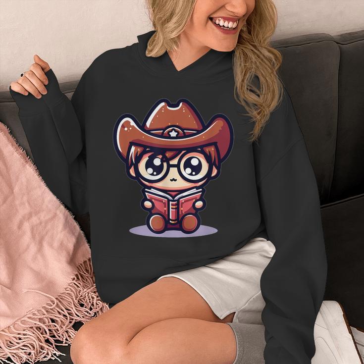 Adorable Book Lover Cowboy With Reading Glasses Cute Unisex Hoodie