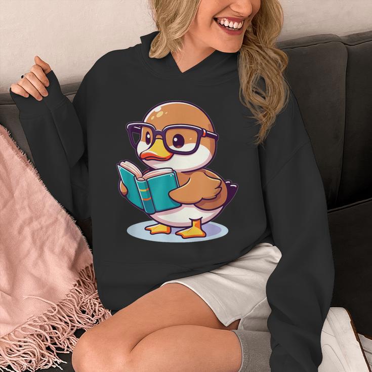 Adorable Book Lover Mallard Duck With Reading Glasses Cute Unisex Hoodie Adorable Book Lover Mallard Duck With Reading Glasses Cute Unisex Hoodie