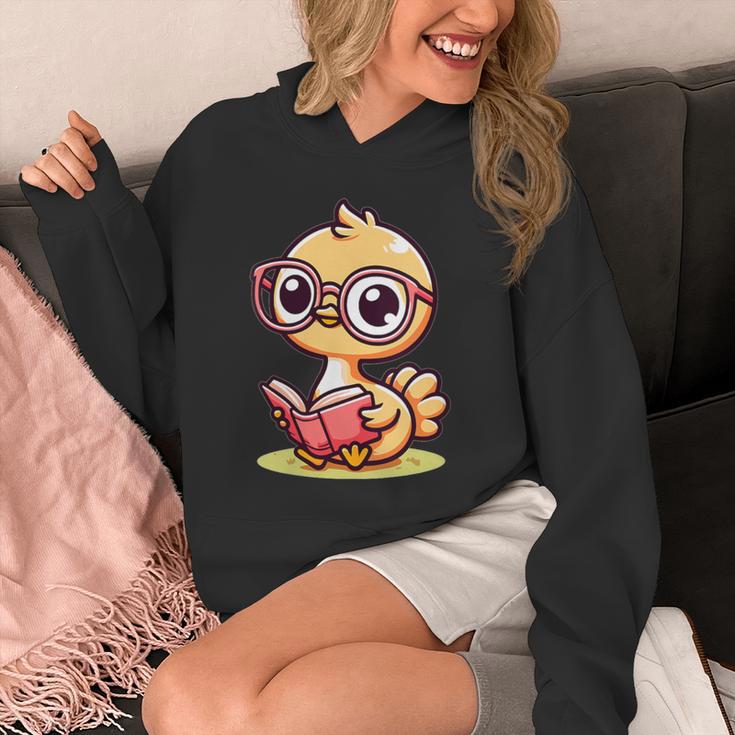 Adorable Book Lover Ostrich With Reading Glasses Cute Unisex Hoodie
