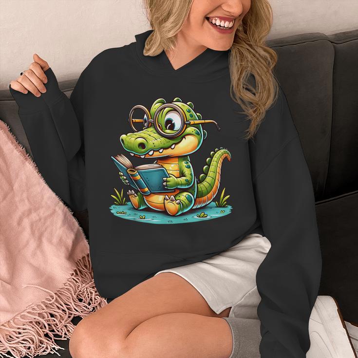 Alligator Reading a Book Animal Unisex Hoodie Alligator Reading a Book Animal Unisex Hoodie