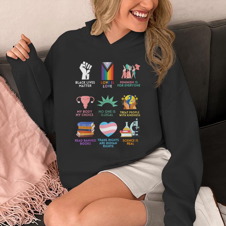 Ally Anti Trump Liberal BLM Love Is Love Banned Books Icons Unisex Hoodie