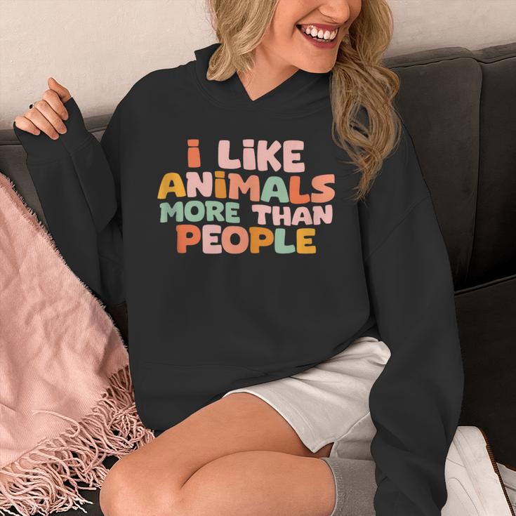 I Like Animals More Than People Sarcastic Introvert Unisex Hoodie