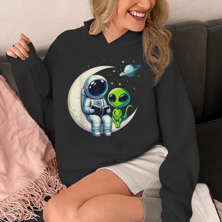 Astronaut Reading Book To Alien Shirt Moon Space Lover Kids Unisex Hoodie Astronaut Reading Book To Alien Shirt Moon Space Lover Kids Unisex Hoodie