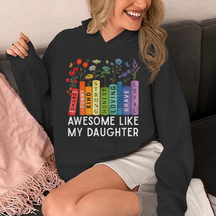 Awesome Like My Daughter Books Floral Proud Mom Women Unisex Hoodie Awesome Like My Daughter Books Floral Proud Mom Women Unisex Hoodie