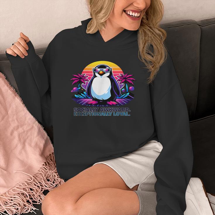 Awkward But Loyal Penguin Synthwave Vapowave Introvert Unisex Hoodie Awkward But Loyal Penguin Synthwave Vapowave Introvert Unisex Hoodie