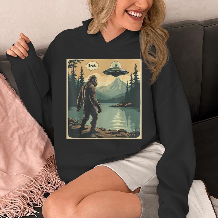 Bigfoot Sasquatch Alien Spaceship UFO Introvert Bruh Unisex Hoodie Bigfoot Sasquatch Alien Spaceship UFO Introvert Bruh Unisex Hoodie
