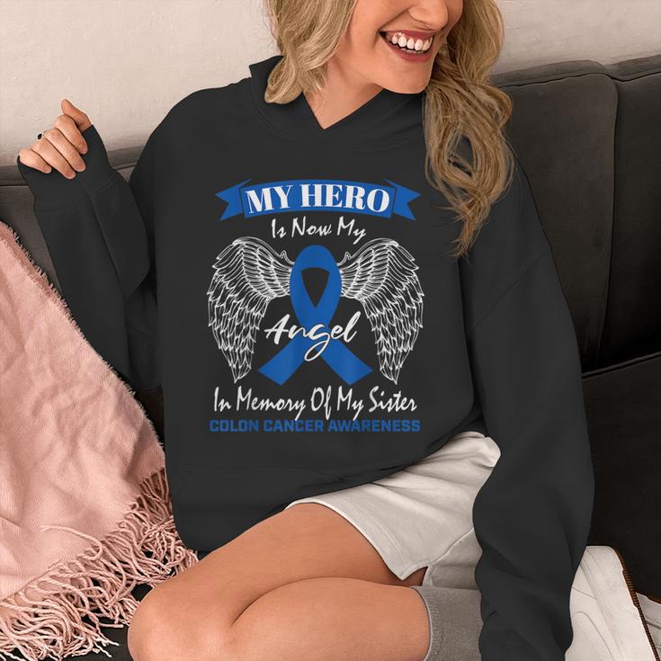 Blue Ribbon In Memory Of My Sister Colon Cancer Awareness Unisex Hoodie