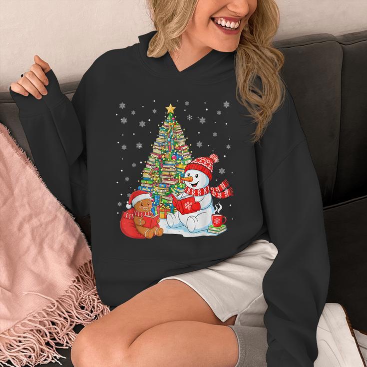 Book Christmas Tree Bookworm Gingerbread Man Snowman Reading Unisex Hoodie Book Christmas Tree Bookworm Gingerbread Man Snowman Reading Unisex Hoodie