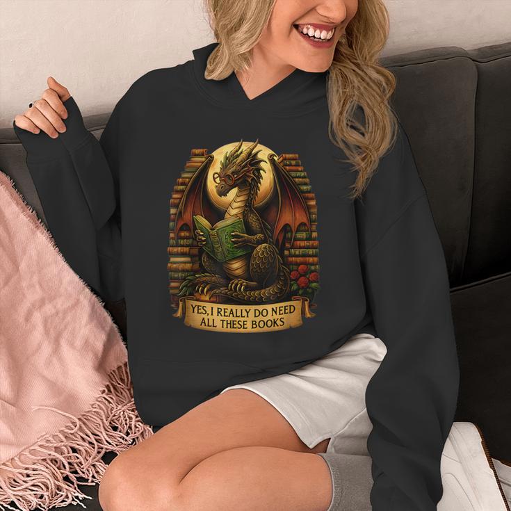 Book Dragon Yes I Really Do Need All These Books Men Women Unisex Hoodie