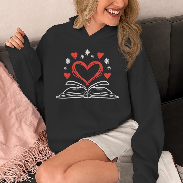 Book Heart Read Book Reading Librarian Men Women Kids Unisex Hoodie