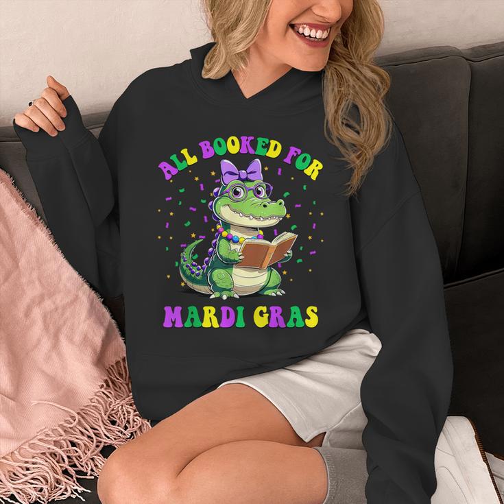 All Booked For Mardi Gras Crocodile Reading Book Teacher Unisex Hoodie