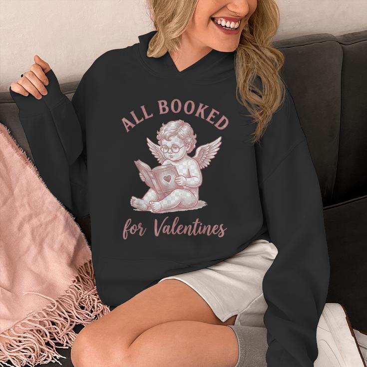 All Booked For Valentines Cute Cherub Vintage Book Lover Unisex Hoodie