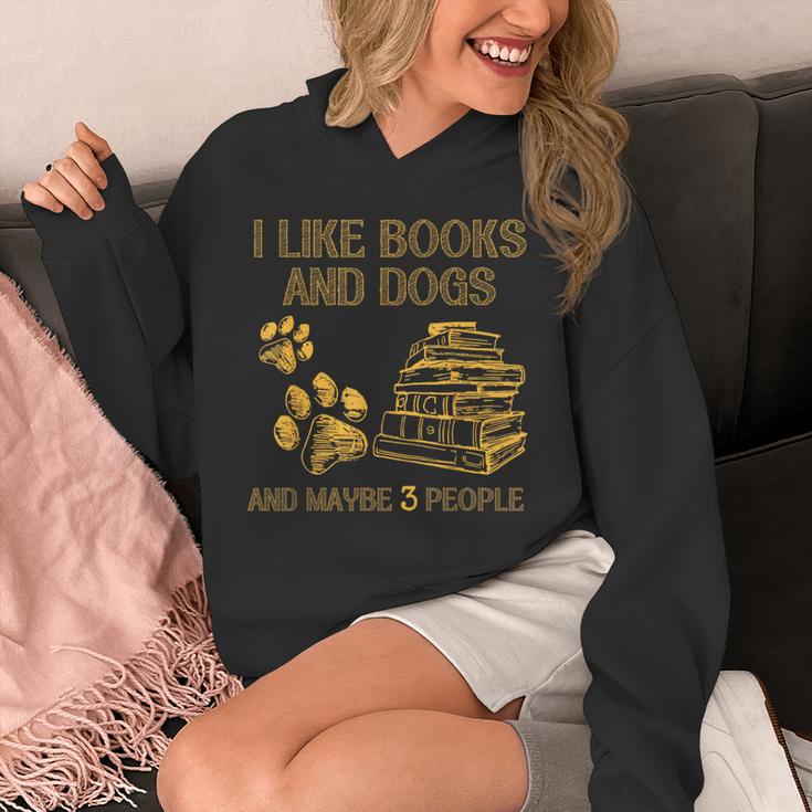 I Like Books And Dogs And Maybe 3 People Vintage Sayin Unisex Hoodie