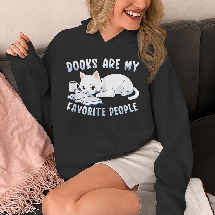 Books Are My Favorite People Cat With Coffee Mug Book Lovers Unisex Hoodie Books Are My Favorite People Cat With Coffee Mug Book Lovers Unisex Hoodie