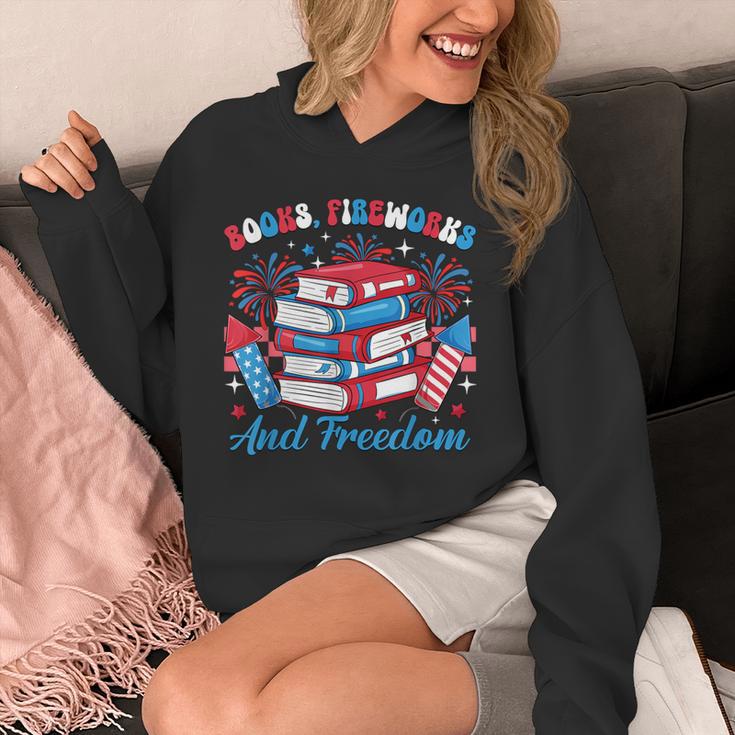 Books Fireworks And Freedom Independence Day Book Lover Unisex Hoodie Books Fireworks And Freedom Independence Day Book Lover Unisex Hoodie