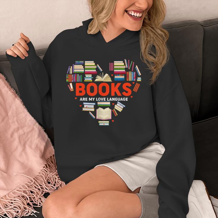 Books Heart Valentines Day Books Are My Love Language Unisex Hoodie