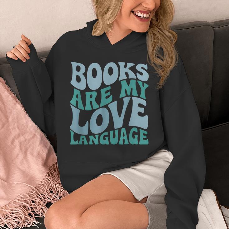 Books Are My Love Language Retro Book Quote Unisex Hoodie
