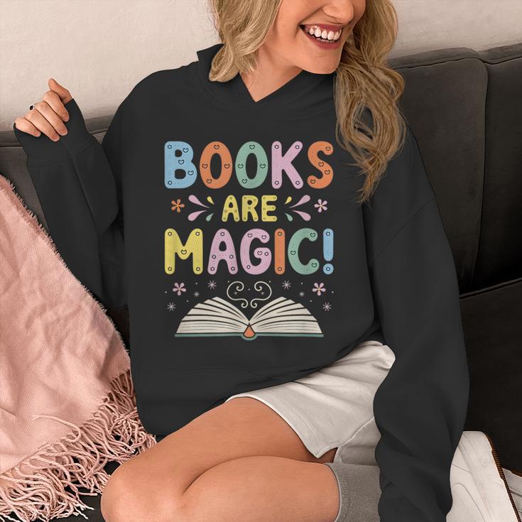 Books Are Magic Whimsical Retro Bookworm Unisex Hoodie