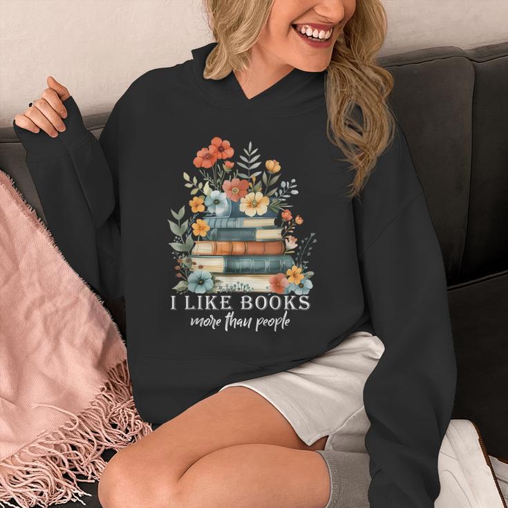 I Like Books More Than People Reading Reader Bookworm Saying Unisex Hoodie
