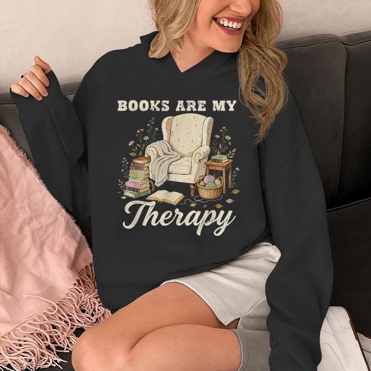 Books Are My Therapy Cozy Reading Chair Artwork Unisex Hoodie