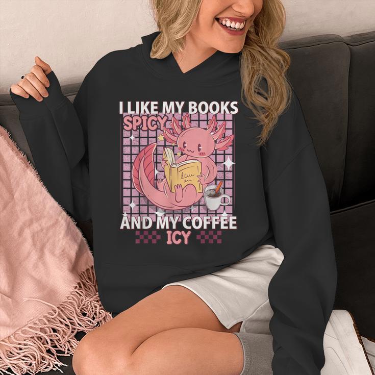 I Like My Books Spicy And My Coffee Icy Librarian Unisex Hoodie I Like My Books Spicy And My Coffee Icy Librarian Unisex Hoodie