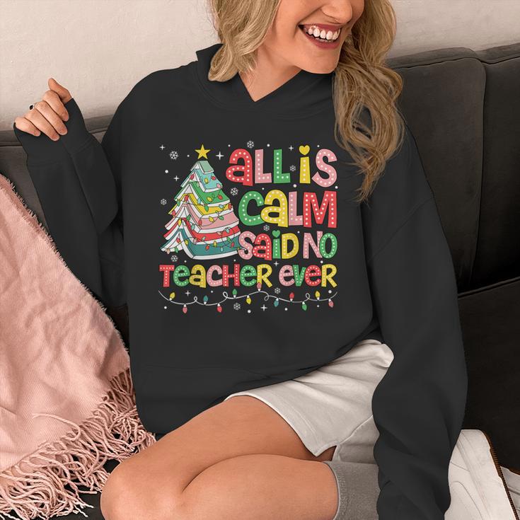 All Is Calm Said No Teacher Ever Book Christmas Tree Unisex Hoodie All Is Calm Said No Teacher Ever Book Christmas Tree Unisex Hoodie