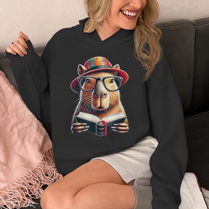 Capybara Bookworm Rodent Reading a Book Unisex Hoodie Capybara Bookworm Rodent Reading a Book Unisex Hoodie