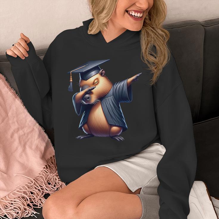 Capybara Graduation Dabbing Capy Wearing Graduate Gown Unisex Hoodie