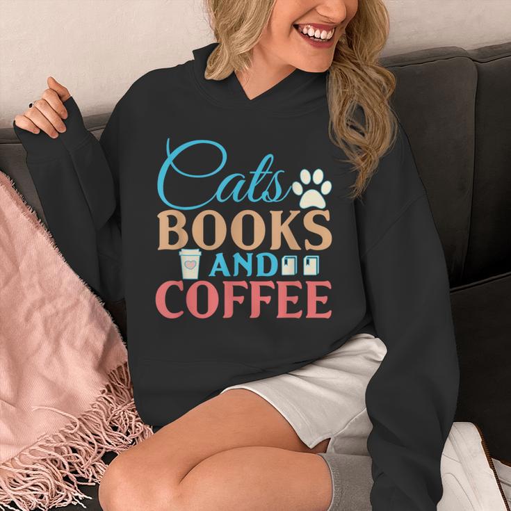 Cats Books And Coffee Unisex Hoodie Cats Books And Coffee Unisex Hoodie