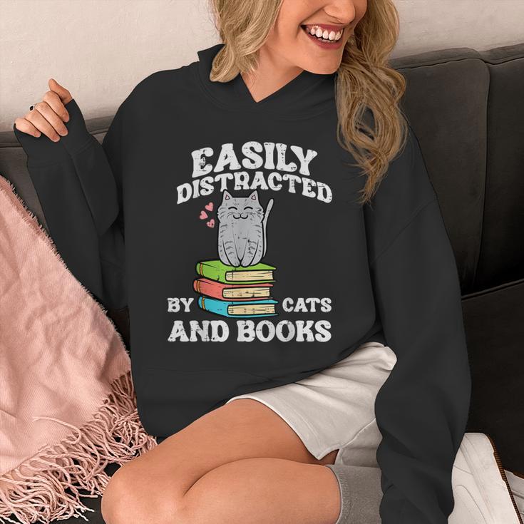 Cats And Books Read Reading Librarian Book Across America Unisex Hoodie
