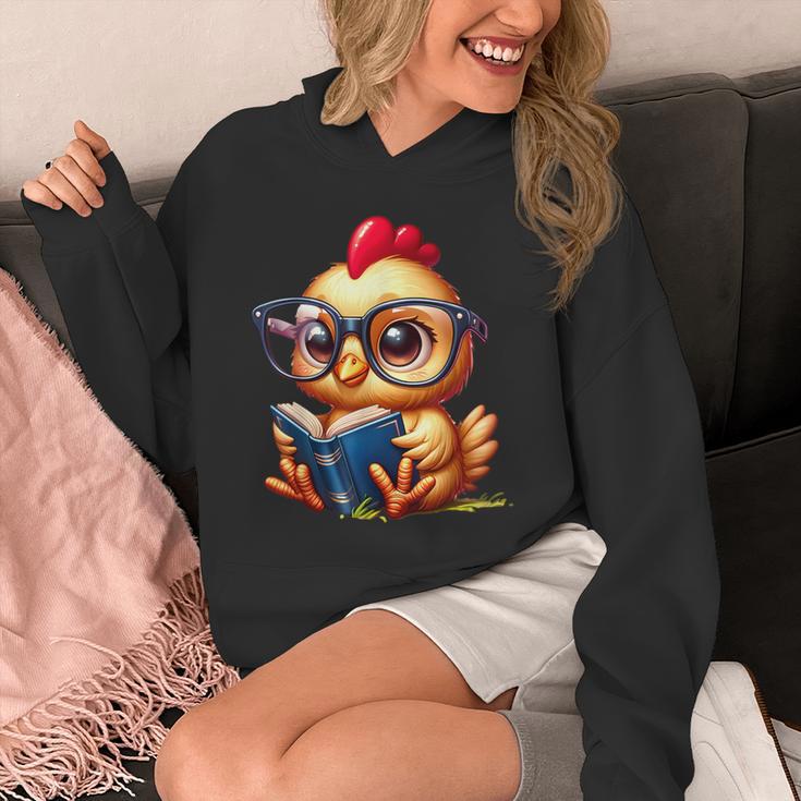 Chicken Reading a Book Farm Animal Chick Unisex Hoodie