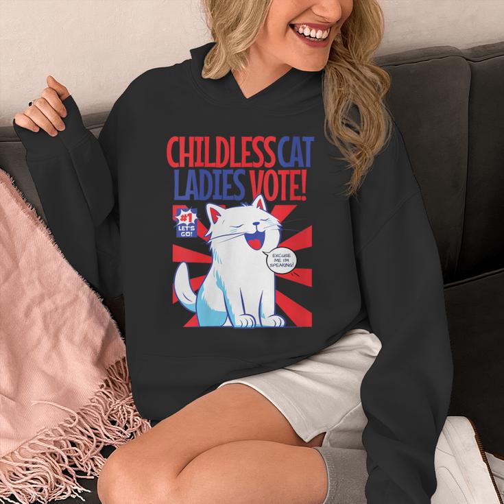 Childless Cat Ladies Vote Kamala Harris Cute Comic Book Cat Unisex Hoodie