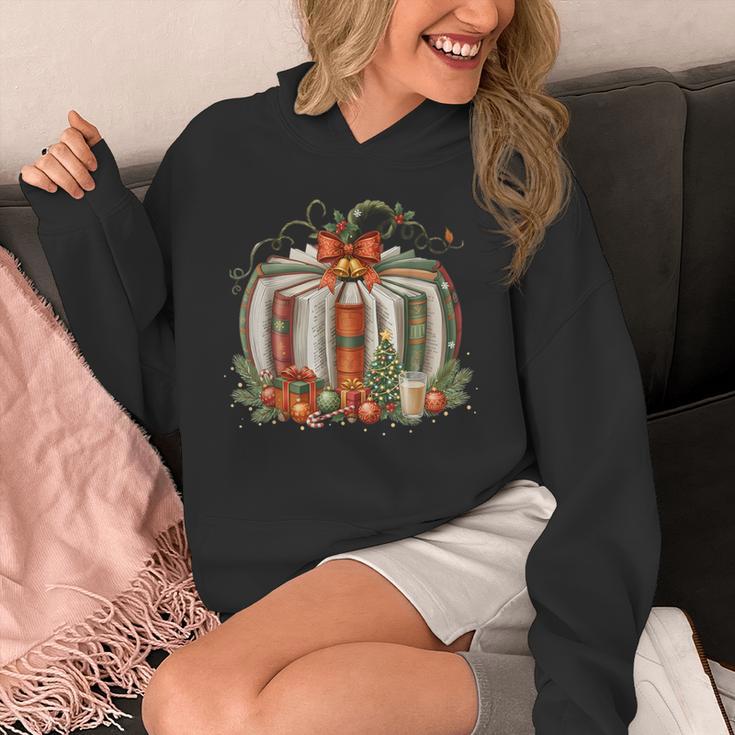 Christmas Book Pumpkin Reading Holiday Lovers Teacher Unisex Hoodie